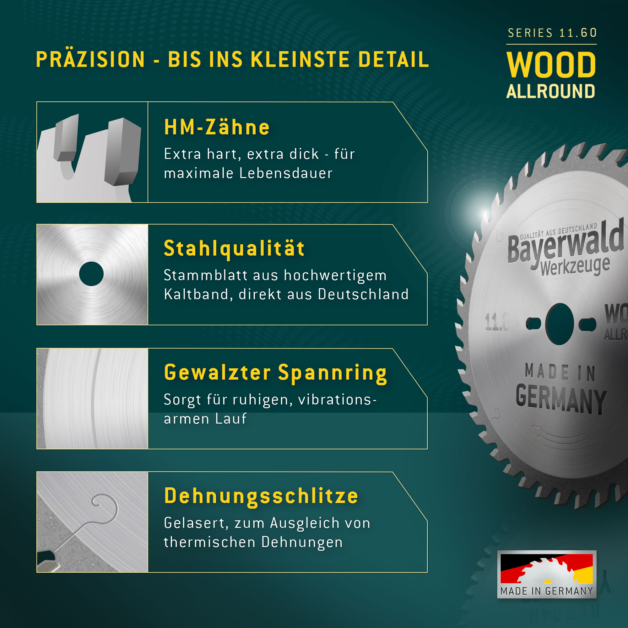 HM Kreissägeblatt - 250 x 3.2/2.2 x 30 Z80 WZ neg.