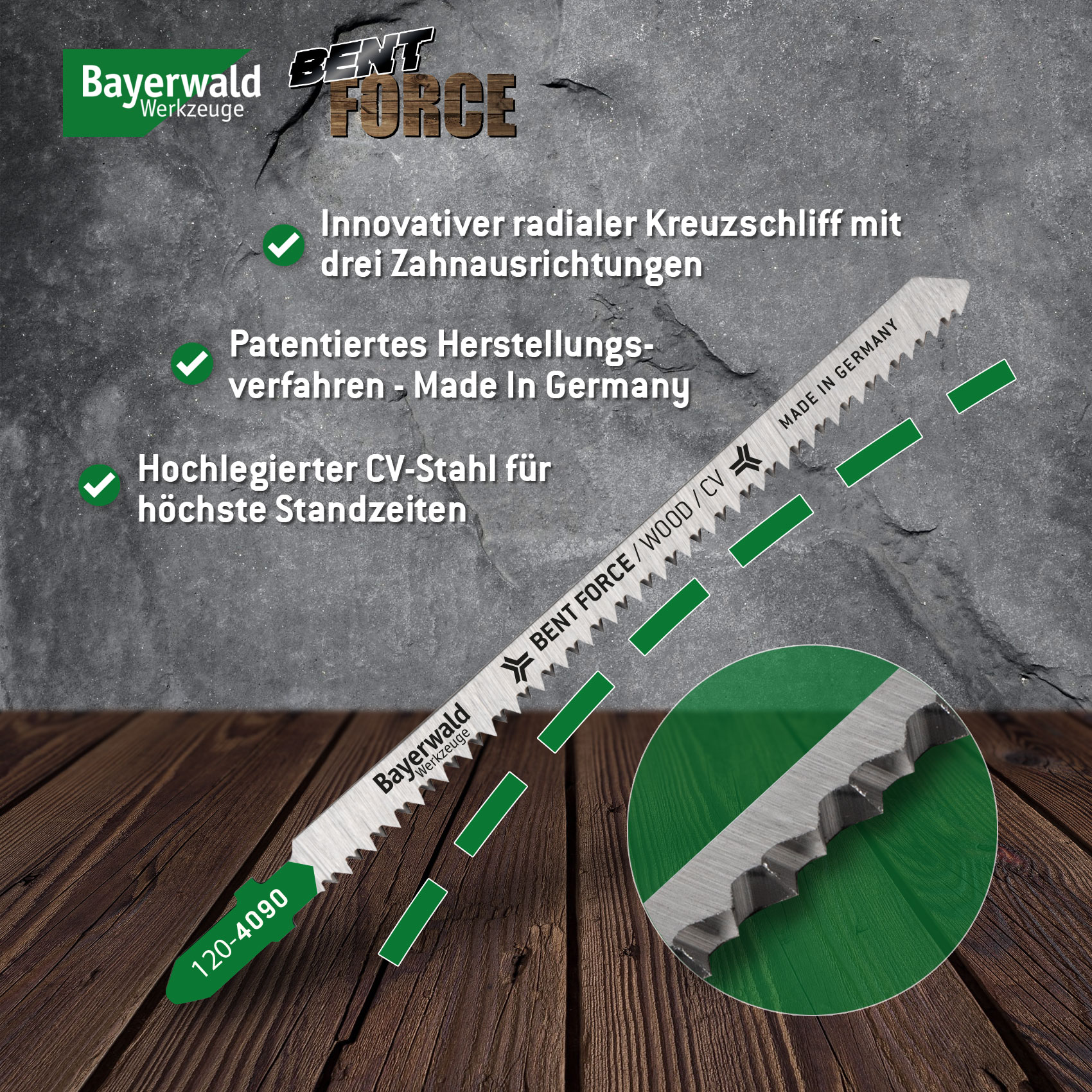 2x Bayerwald Bent Force Stichsägeblätter 130/105mm