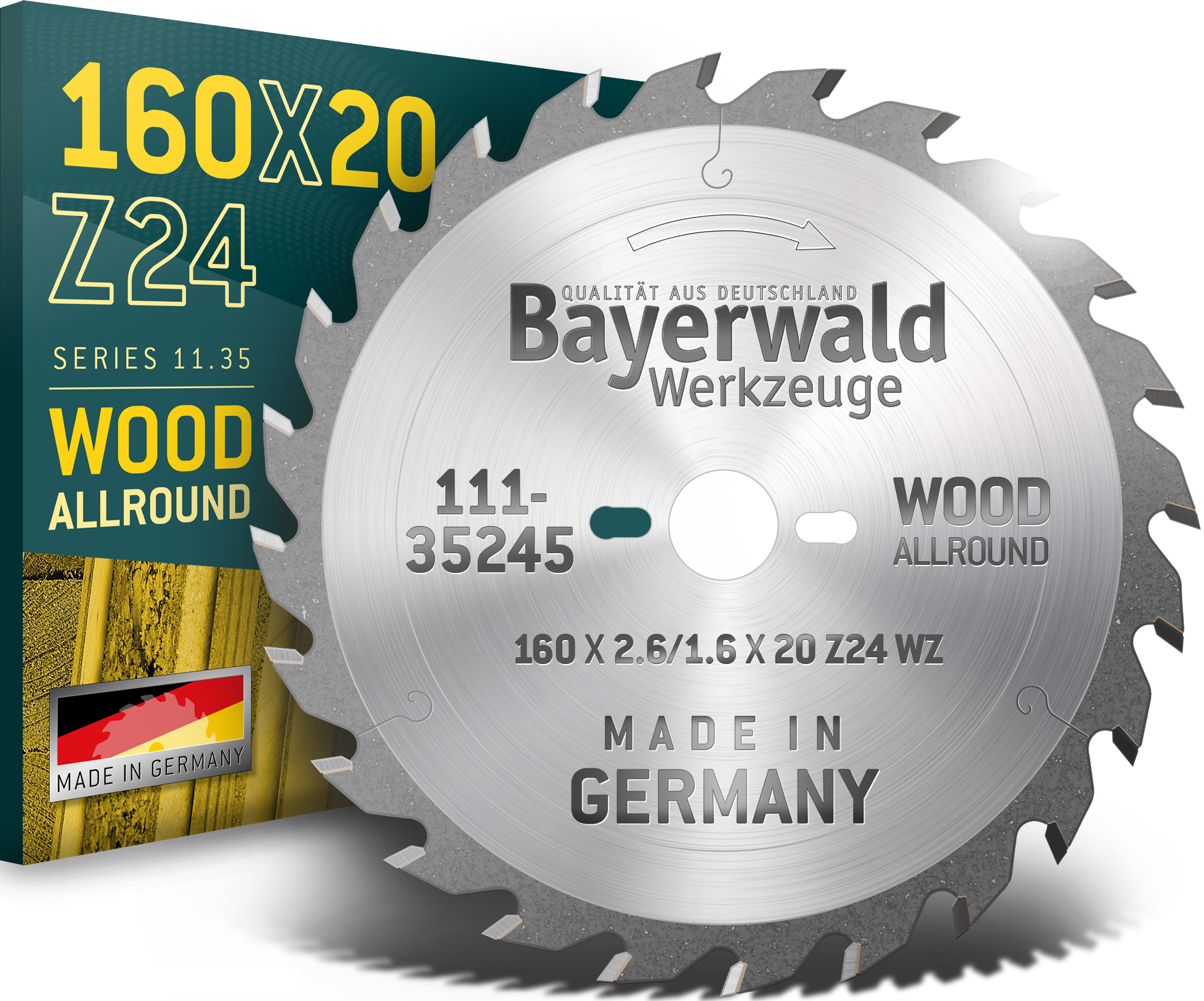 HM Kreissägeblatt - 160 x 2.6/1.6 x 20  Z24 WZ