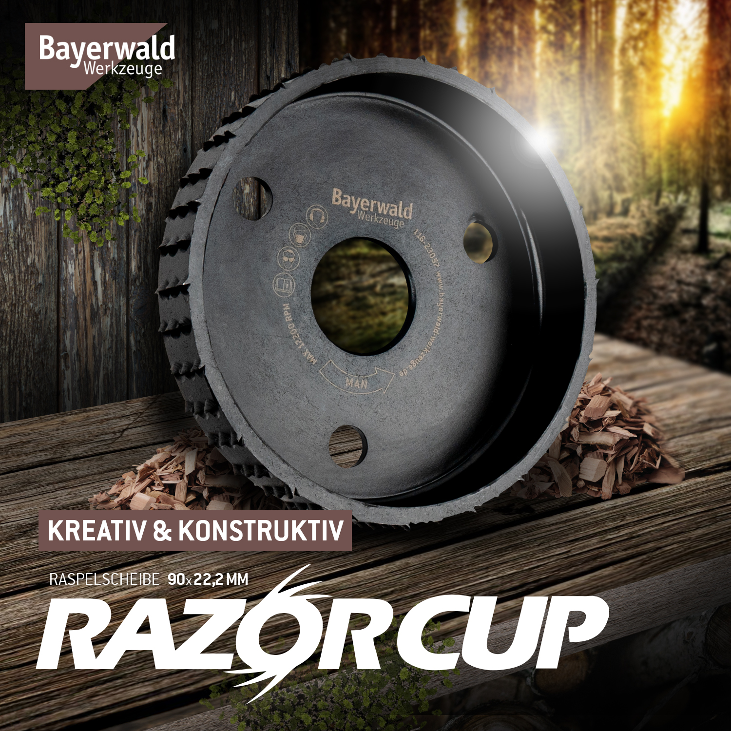Bayerwald Raspelscheibe RazorCup Ø90 mm für Winkelschleifer
