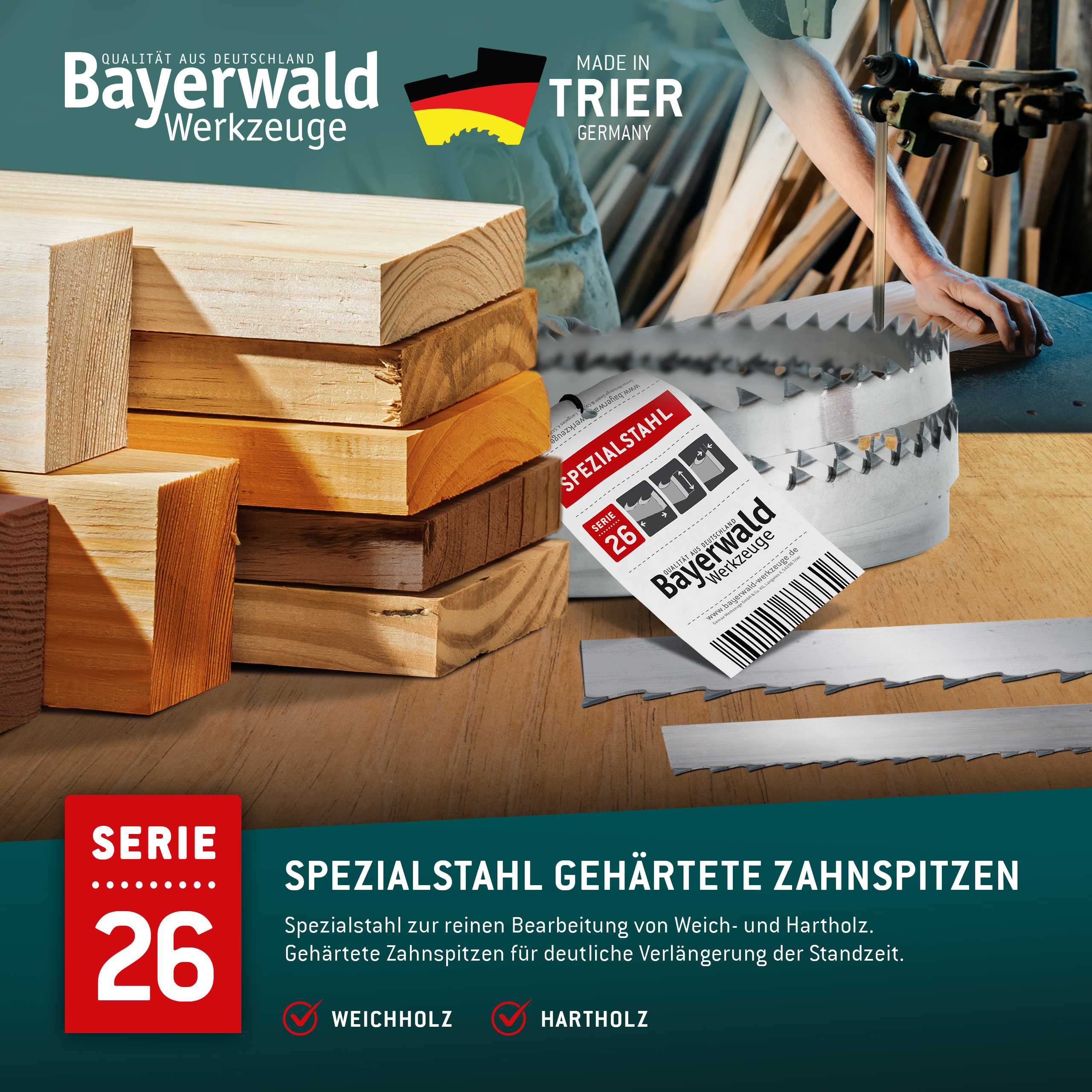 Bandsägeblatt Spezialstahl zahnhart  1425 x 6 x 0.4 x 4mm