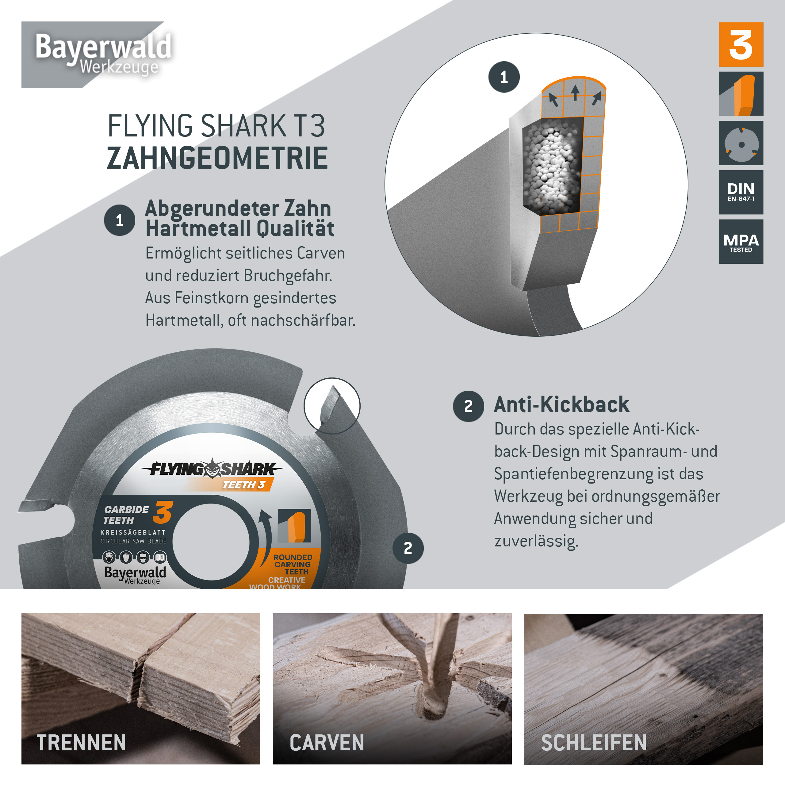 Bayerwald Flying Shark - Hartmetall Frässcheibe - Ø 115 x 22,23 mm Z3