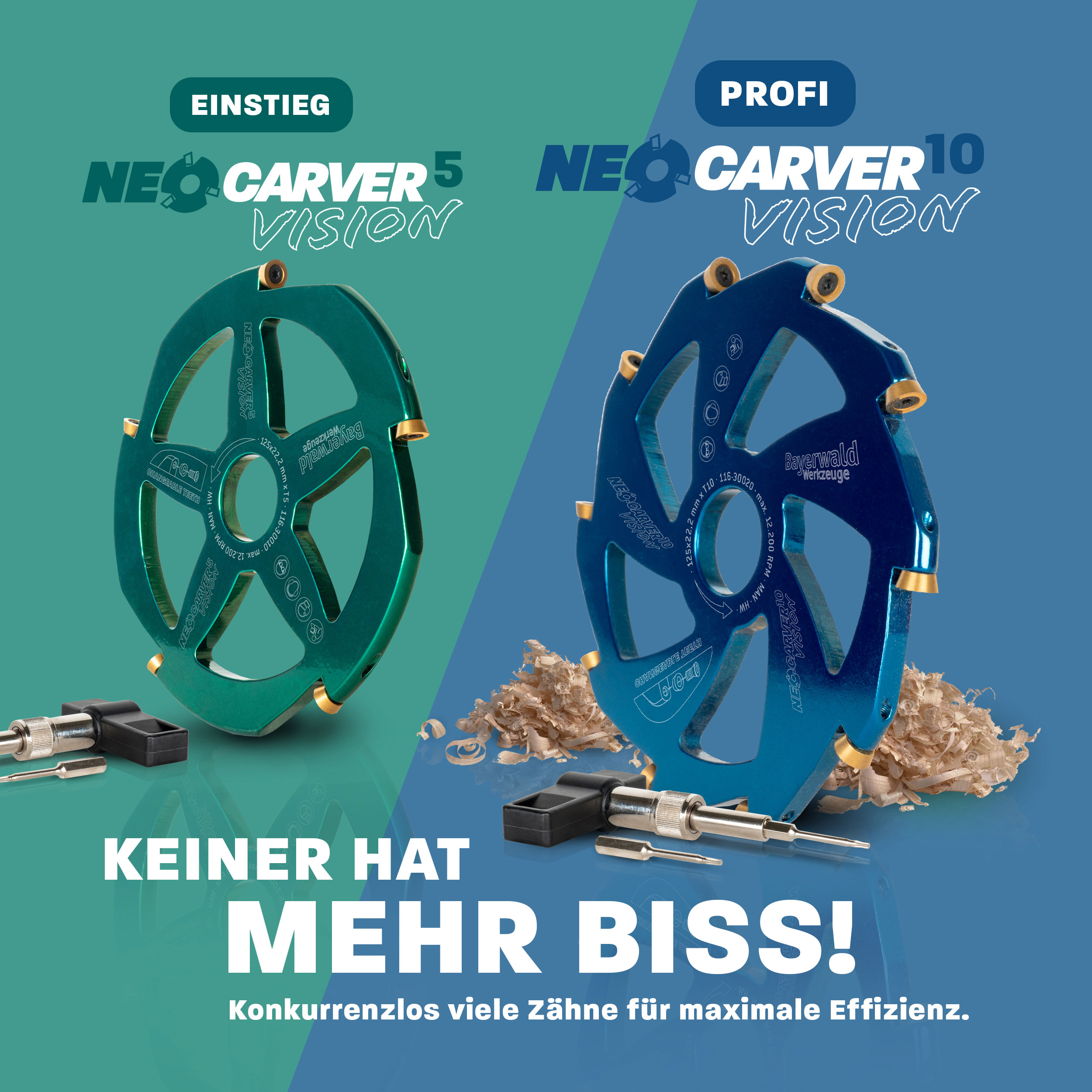 Bayerwald NeoCarver V2 Ersatzzähne (5 Stck.) für Holz