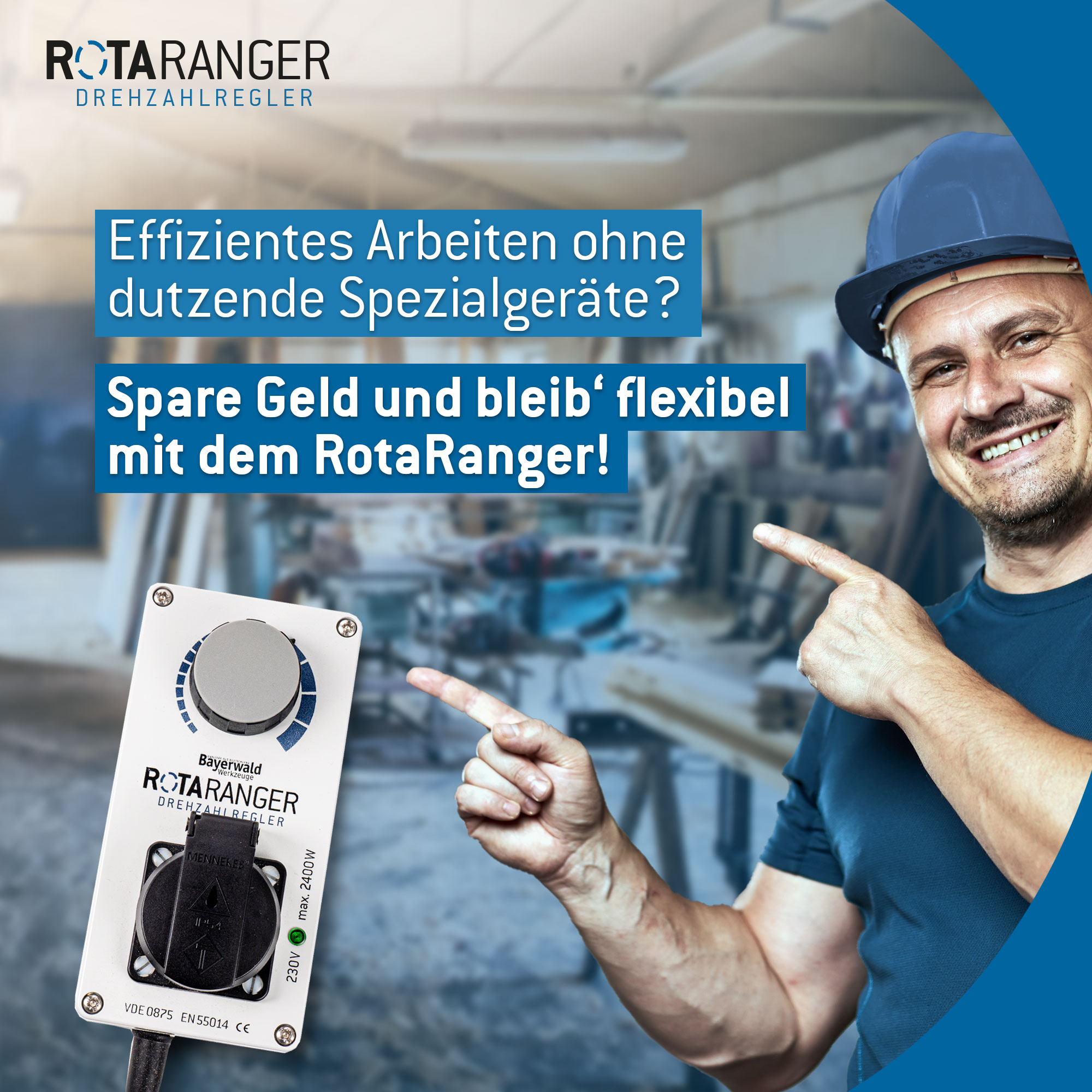 Elektronischer Drehzahlregler - 230 V bis 2400 W - Bayerwald Rotaranger