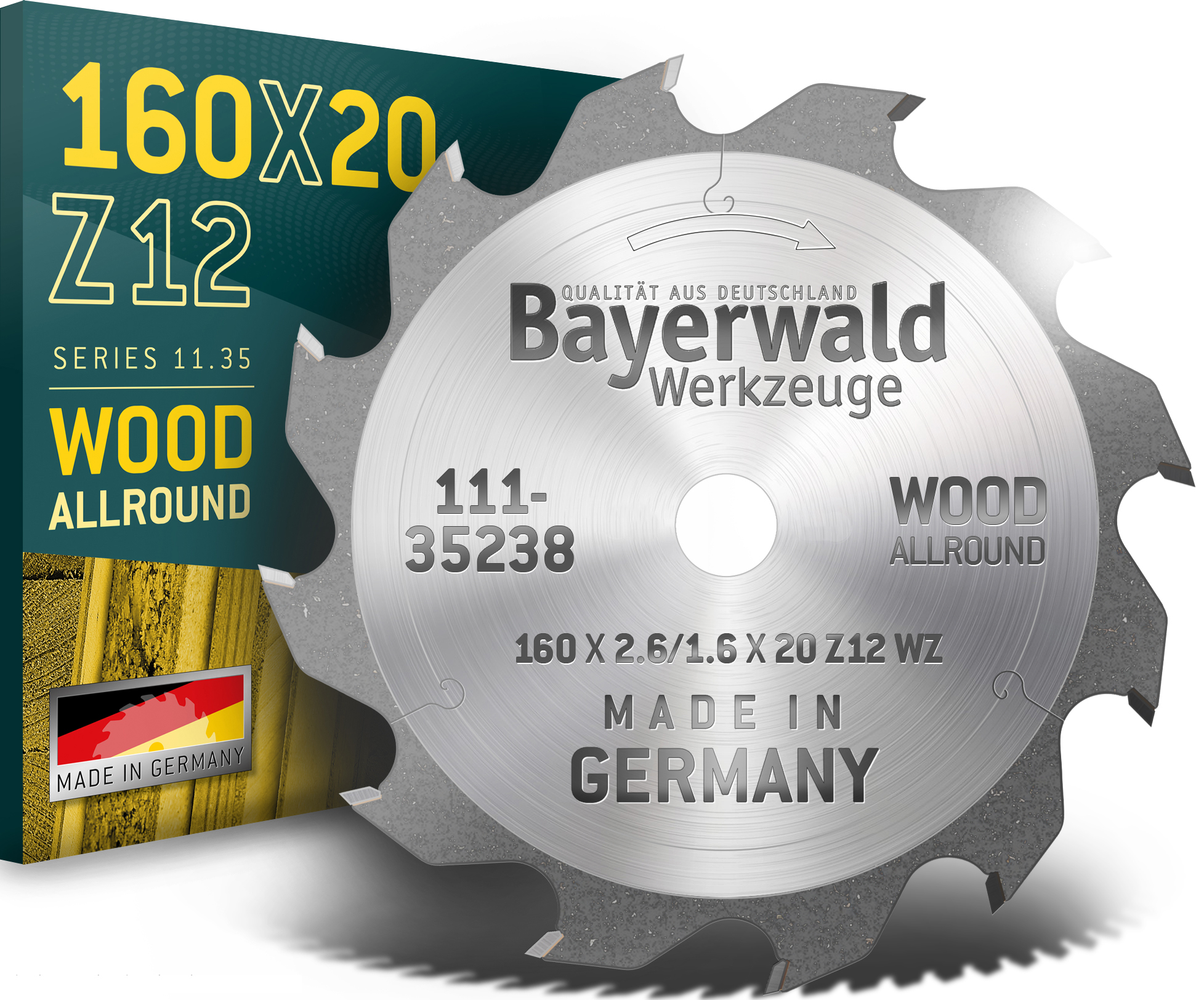HM Kreissägeblatt - 160 x 2.6/1.6 x 20  Z12 WZ