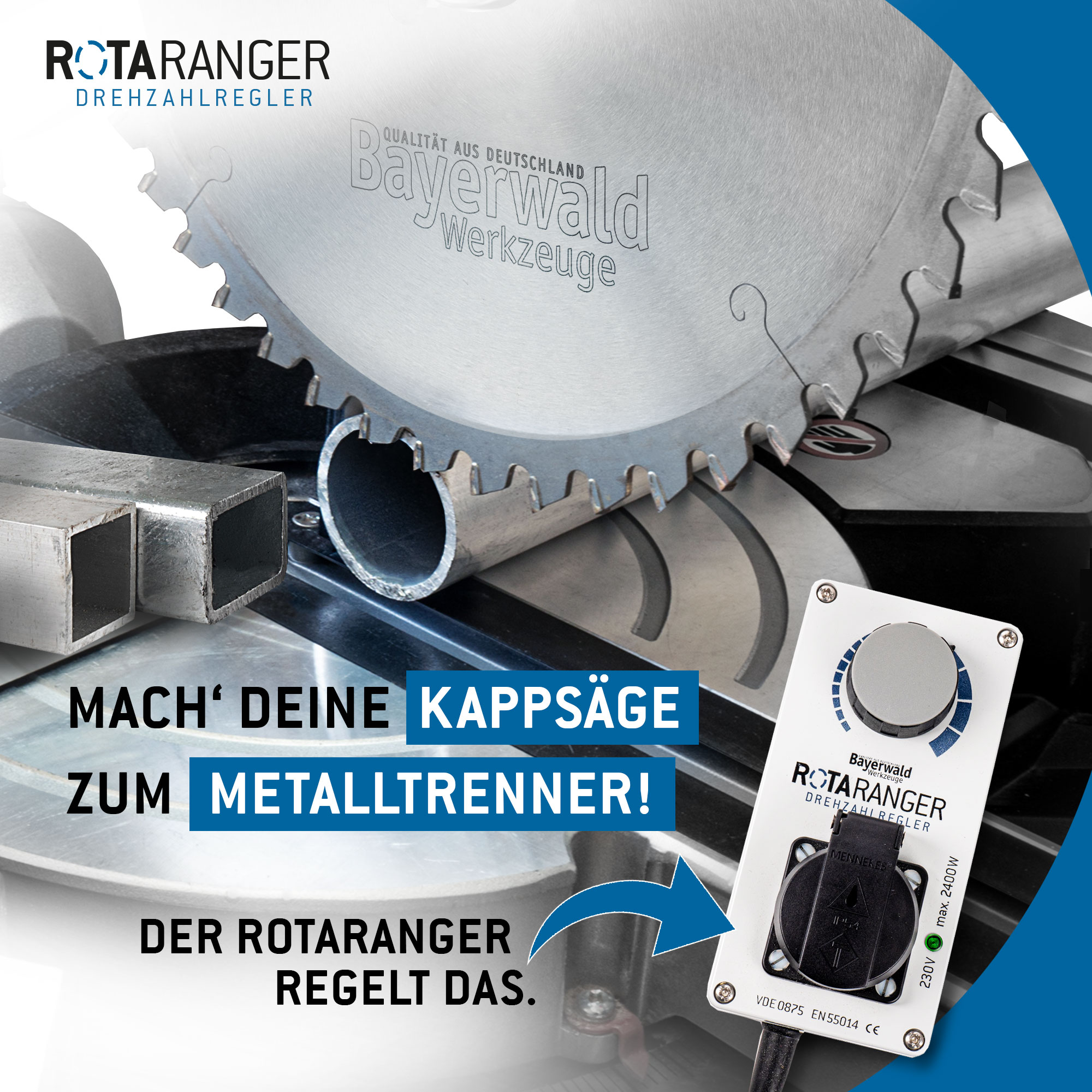 Elektronischer Drehzahlregler - 230 V bis 2400 W - Bayerwald Rotaranger