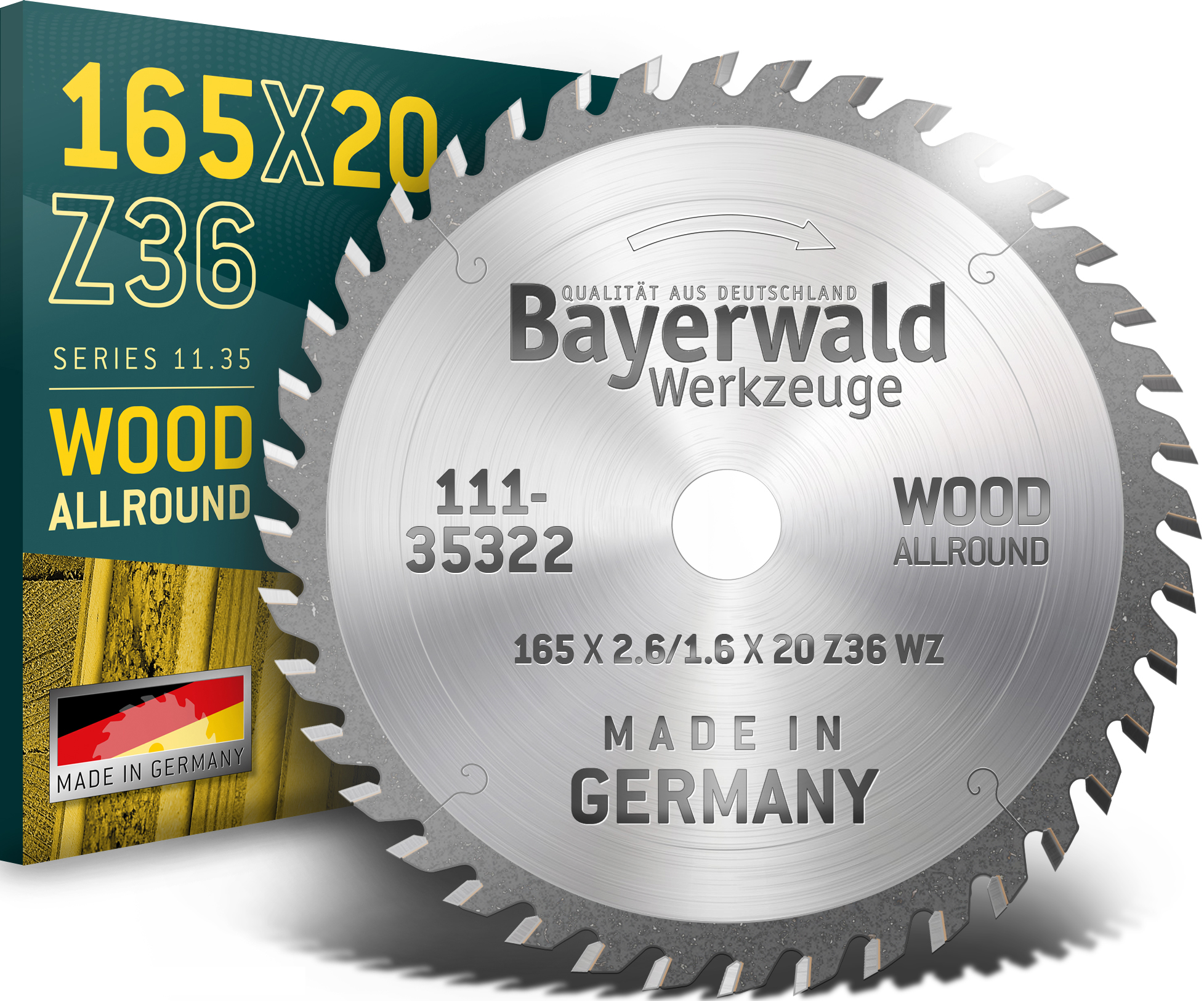 HM Kreissägeblatt - 165 x 2.6/1.6 x 20  Z36 WZ