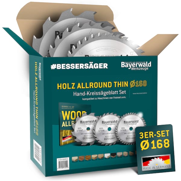 HOLZ ALLROUND  Ø168 Akku-Handkreissägeblatt Set geeignet u.a. für Festool