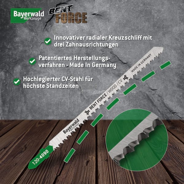 5x Bayerwald Bent Force Stichsägeblätter 130/105mm