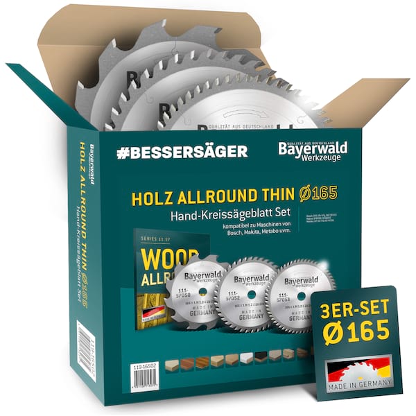 HOLZ ALLROUND Ø165 Akku-HandKreissägeblatt-Set