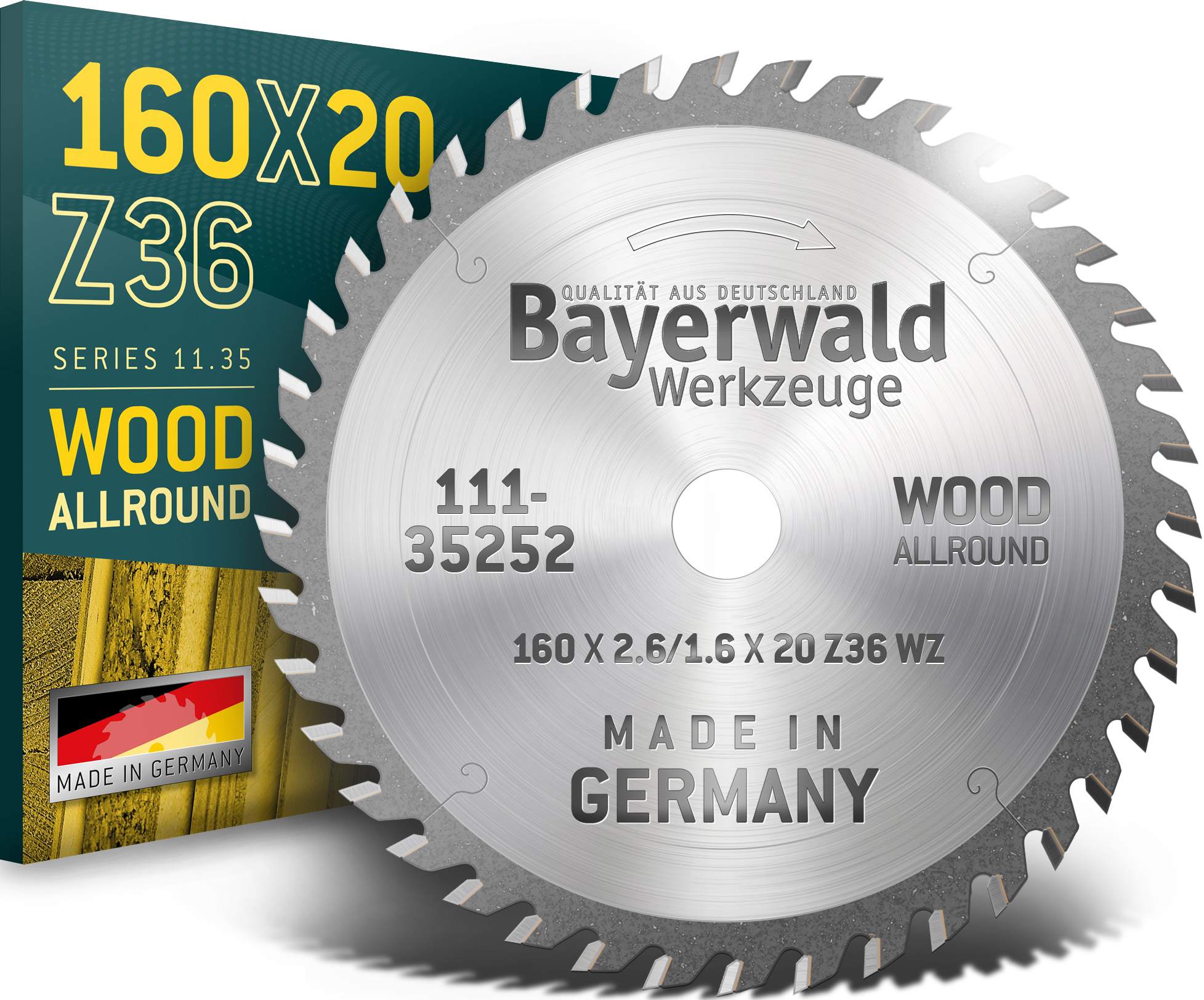 HM Kreissägeblatt - 160 x 2.6/1.6 x 20  Z36 WZ