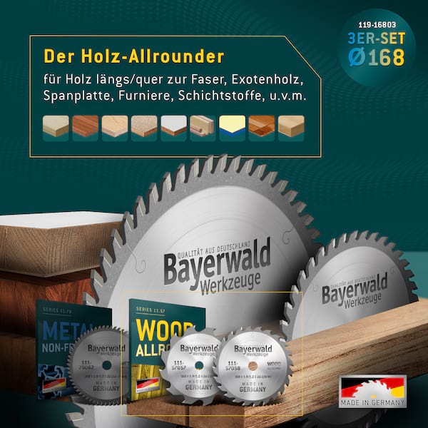 NE-METALL & HOLZ Ø168 Akku-Handkreissägeblatt Set