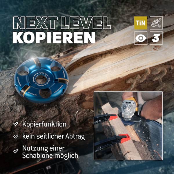 NeoPlane Frässcheibe für Winkelschleifer Ø 100 mm x 22,2 mm mit 3 HM Messern im Koffer