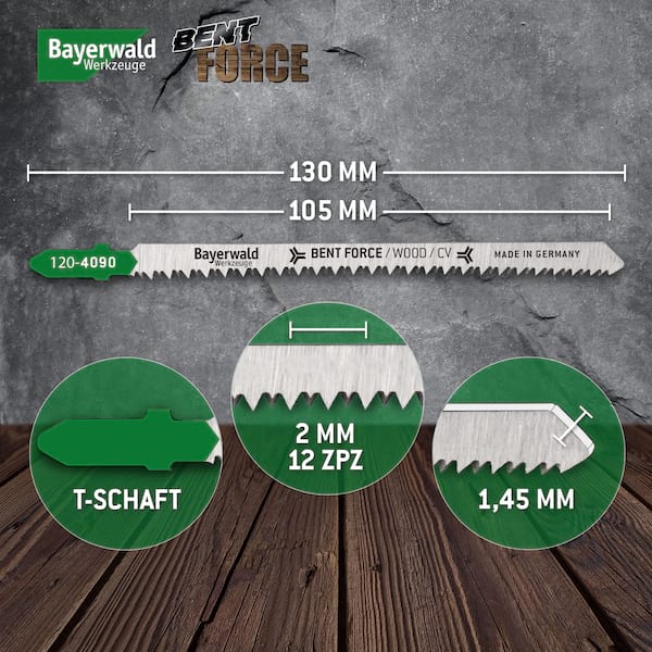 5x Bayerwald Bent Force Stichsägeblätter 130/105mm