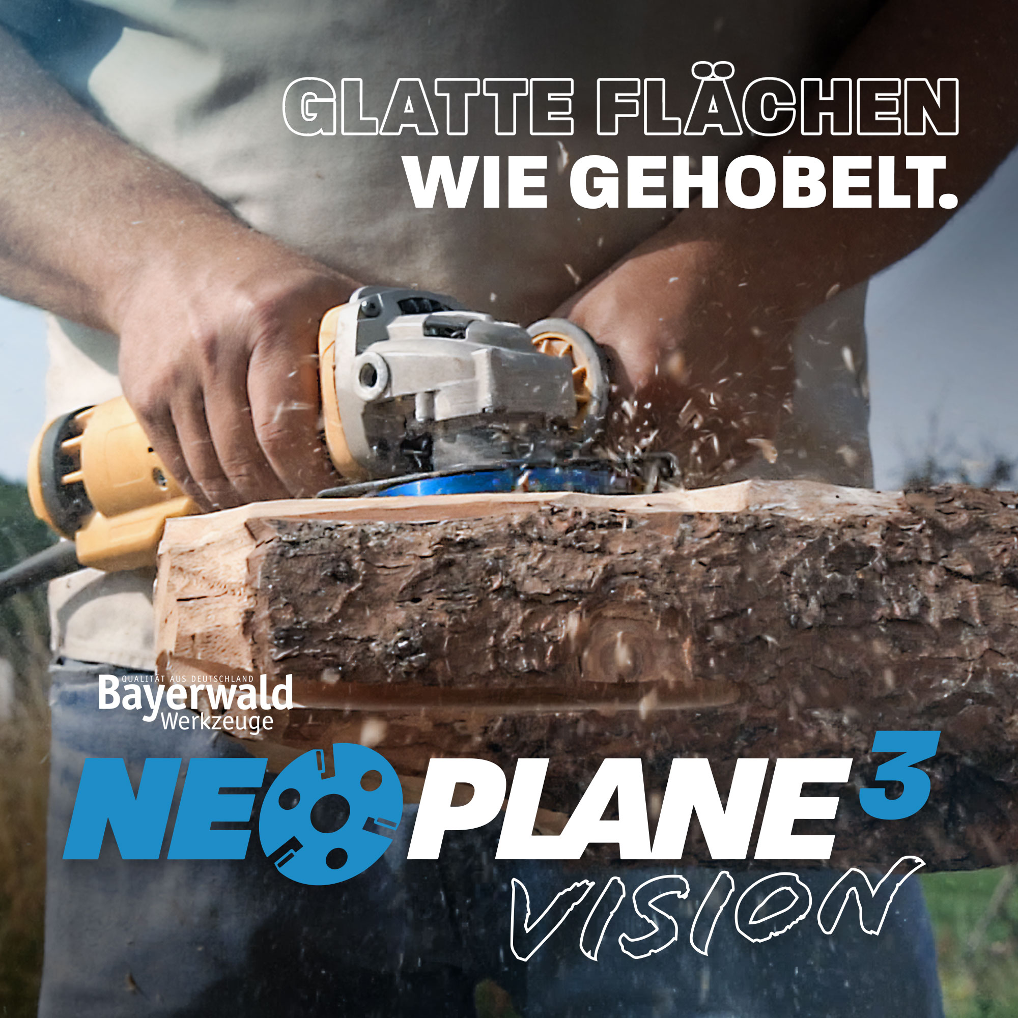 NeoPlane Frässcheibe für Winkelschleifer Ø 100 mm x 22,2 mm mit 3 HM Messern im Koffer