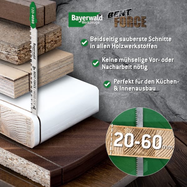5x Bayerwald Bent Force Stichsägeblätter 130/105mm